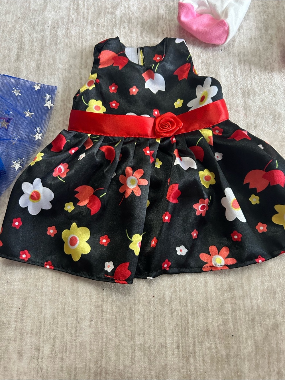 Girls Doll Clothes Bundle - Floral, Striped & Star Tulle Dresses - Picture 6 of 7